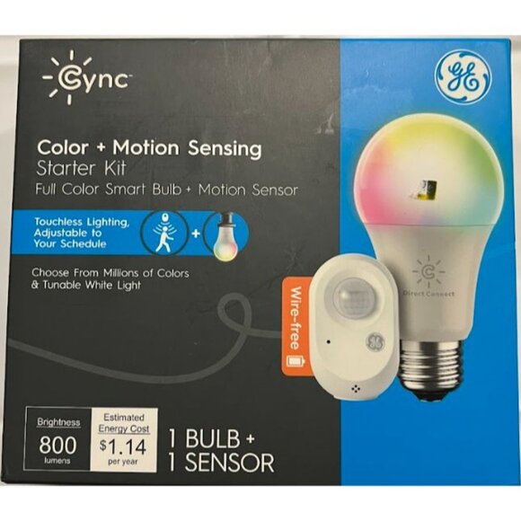CYNC by GE Starter Kit Full Color 1 Smart Bulb + 1 Motion Sensor - Picture 13 of 14